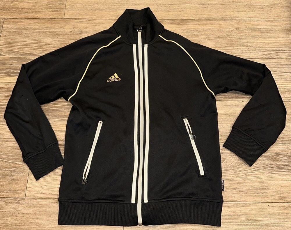 Adidas Track Jacket Climalite Full Zip Up In Black Men’s Size Small
